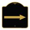 Signmission Designer Series Sign-Right Arrow, Black & Gold Aluminum Architectural Sign, 18" x 18", BG-1818-22975 A-DES-BG-1818-22975 - alternate 1
